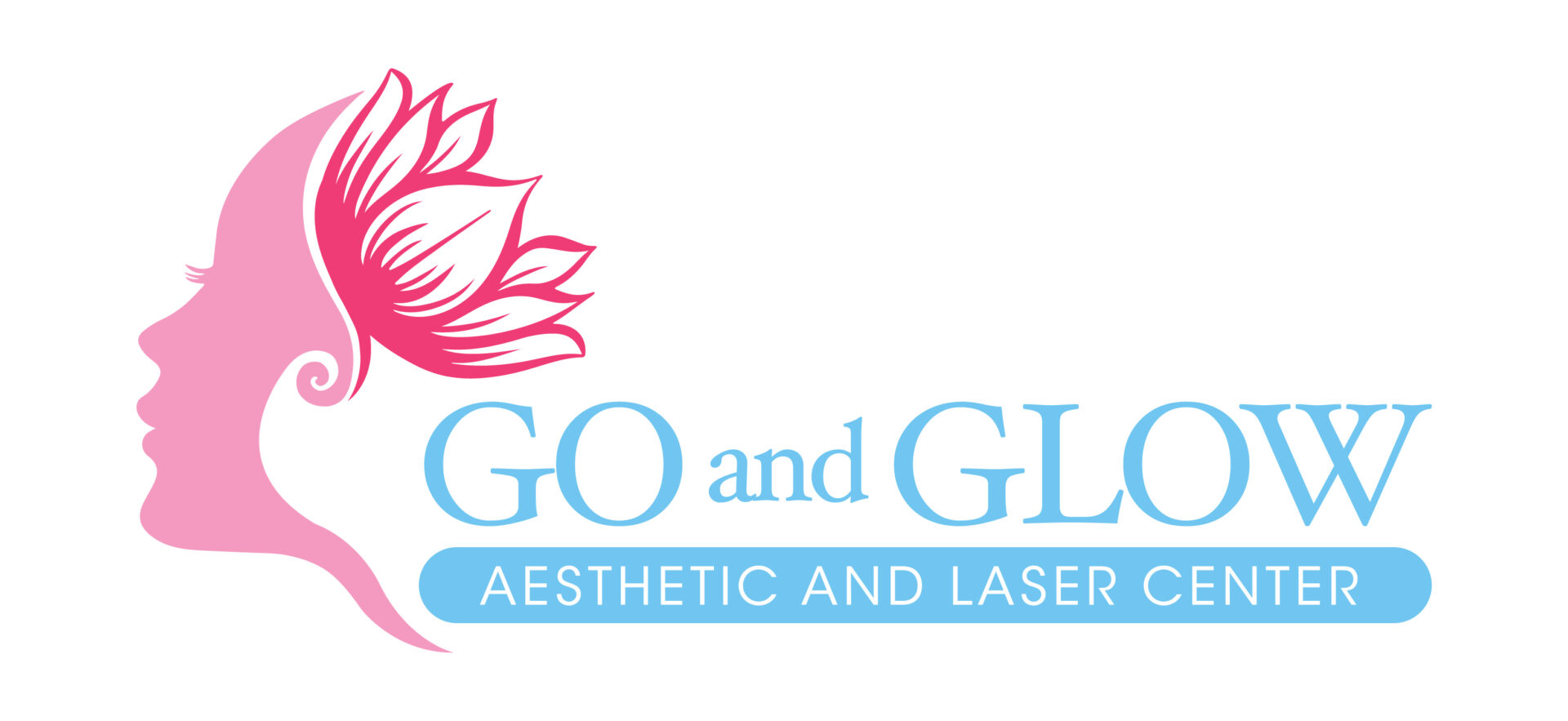 A logo for go and glow aesthetic and laser